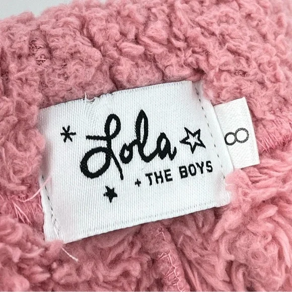 Lola and the Boys 8 Bright Smiley Patch Fuzzy 0135 pants pink girl Sherpa - Picture 10 of 13